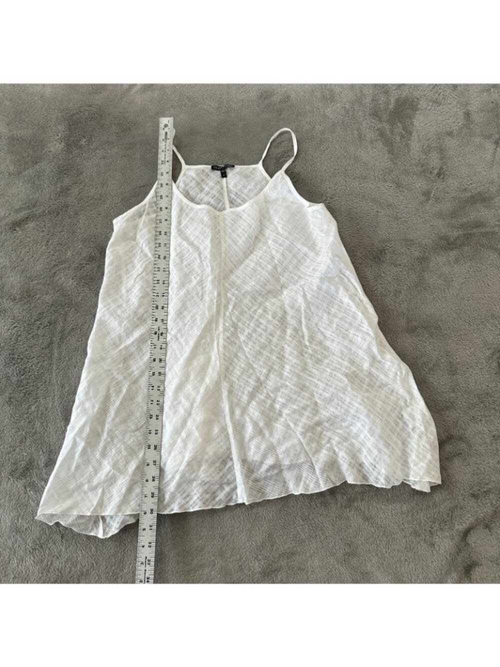 Eileen Fisher White Lightweight 100% Linen Open Weave Tank Top Tunic MEDIUM - Picture 3 of 5